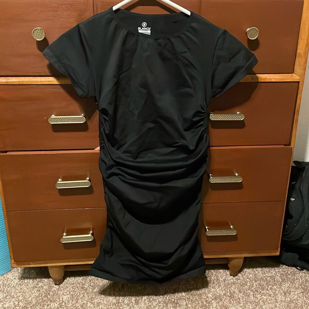 Maternity Cap Sleeve Crew Neck Dress